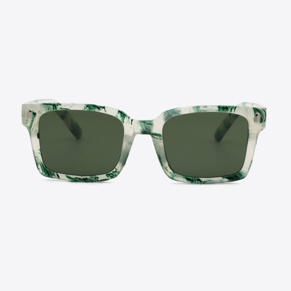 UV400 Polycarbonate Square Sunglasses in Green - Picture 2 of 5